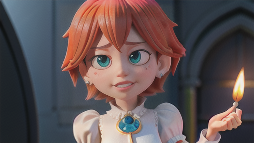 ろうそくの光で輝くカット